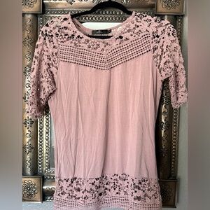 BKE Pink Lace Blouse